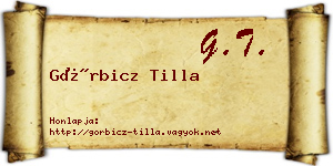 Görbicz Tilla névjegykártya